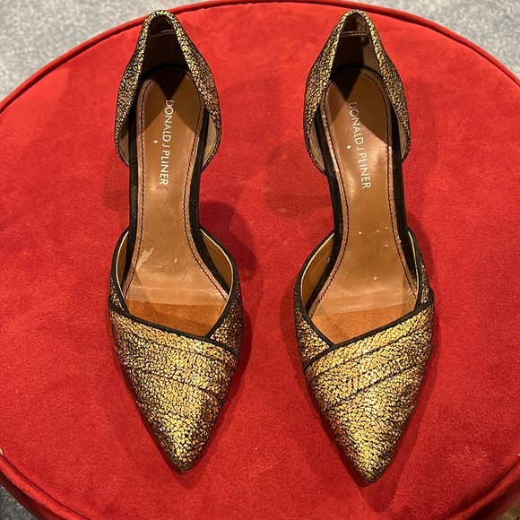Donald J. Pliner Shoes - Gold and Black Donald Pliner Heels